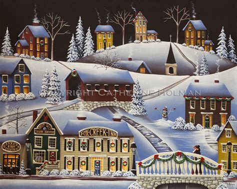 Christmas Village Painting at PaintingValley.com | Explore collection ...