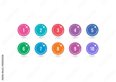 numbers in colored circles. numbers 1-10 for academy, business ...