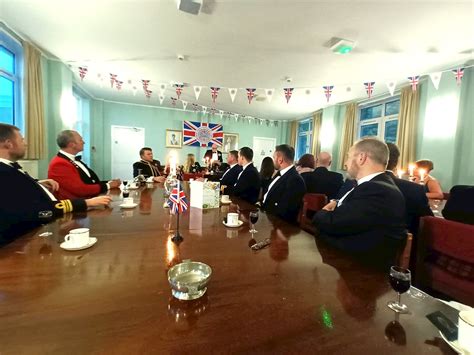 Bob Hawkins presides over mess dinner as CO of HMS CALEDONIA — MCDOA