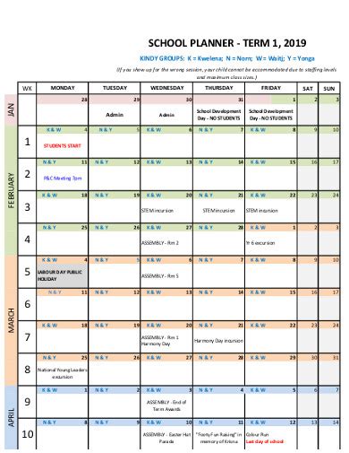 School Planner - 11+ Examples, Format, Pdf