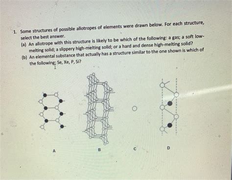 Solved 1. Some structures of possible allotropes of elements | Chegg.com