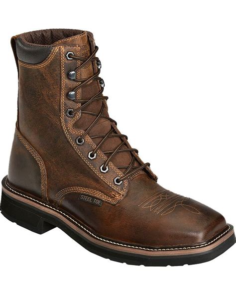 Justin Men's Stampede Steel Toe Lace-Up Work Boots | Boot Barn