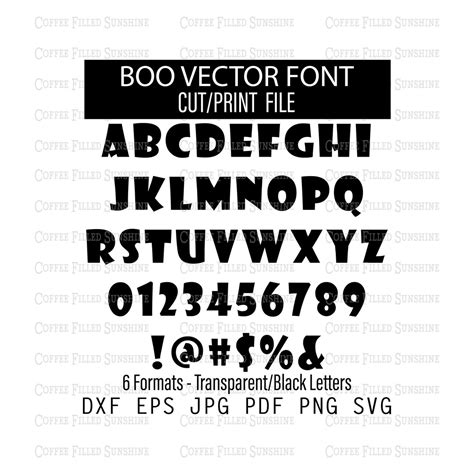 BOO VECTOR FONT Svg Letters, Cutter File, Printable, Digital Download ...