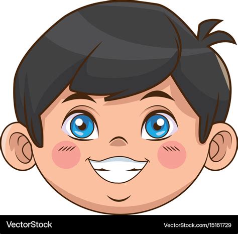 Beautiful little face boy cute child smiling Vector Image