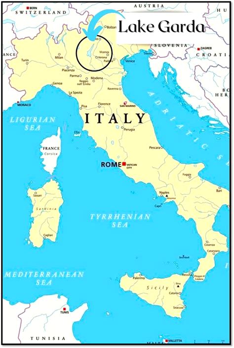 Map Of Italy With Lake Garda - Amanda Marigold