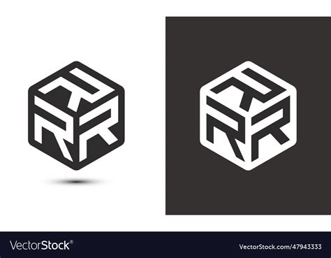 R r r letter logo design with white and black Vector Image