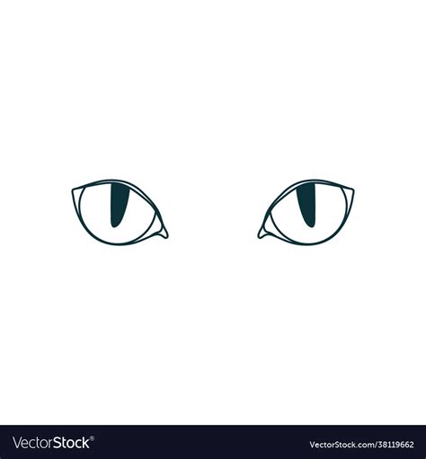 Outline cat eyes icon isolated kitten drawing Vector Image