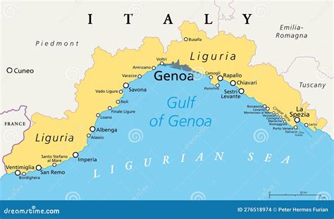 Liguria and the Italian Riviera, the Ligurian Riviera, Political Map ...