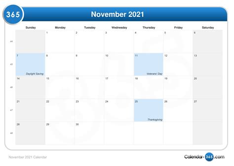 November 2021 Calendar