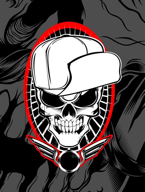 skull wearing hat vector 540585 Vector Art at Vecteezy