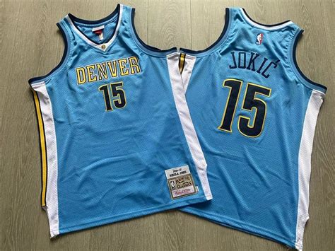 Nuggets 15 Nikola Jokic Light Blue 2016 17 Hardwood Classics Swingman ...