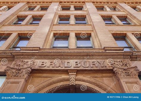 Exterior View of the Famous and Historical Bradbury Building Editorial ...