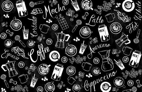 Black & White Coffee Cup Pattern Wallpaper | Hovia | Fondo de pantalla ...