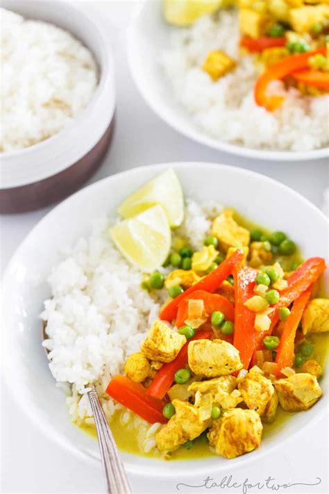 Green Curry and Coconut Rice Bowl - Coconut Curry Chicken Rice Bowl