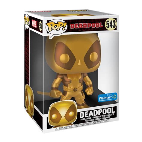 Funko POP! Marvel: Deadpool - 10" Deadpool w/Swords (Gold) (Metallic ...