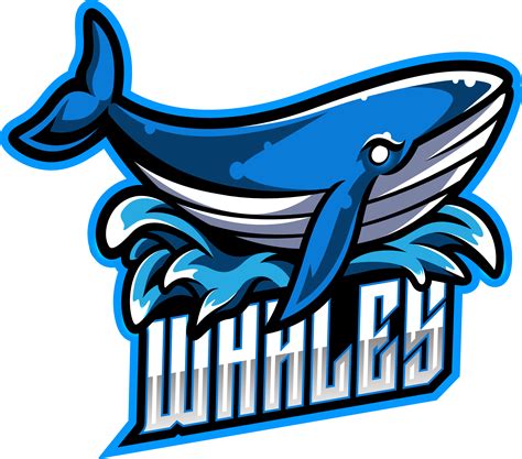 Whale esport mascot logo design By Visink | TheHungryJPEG