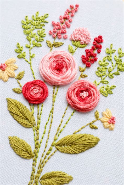 Floral Home Embroidery Hoop Art