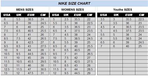 Nike Soccer Jersey Size Chart