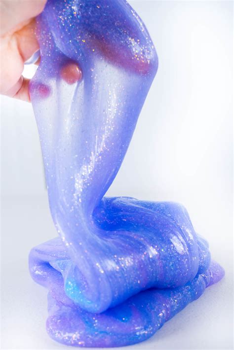 Glitter Glue Slime Just Two Ingredients with Easy Clean Up! - Eating Richly