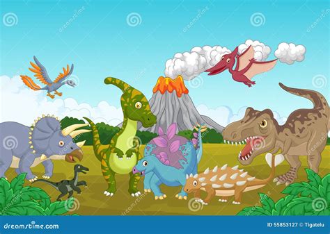 Cartoon Collection Dinosaur In The Jungle | CartoonDealer.com #55853127