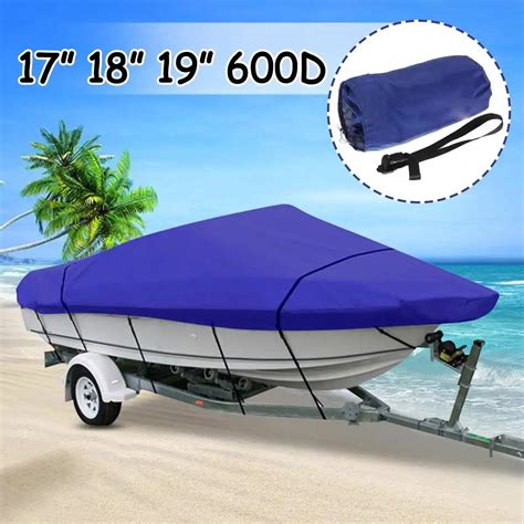 17 18 19ft Heavy Fishing Ski Bass V Hull Trailerable Boat Cover ...