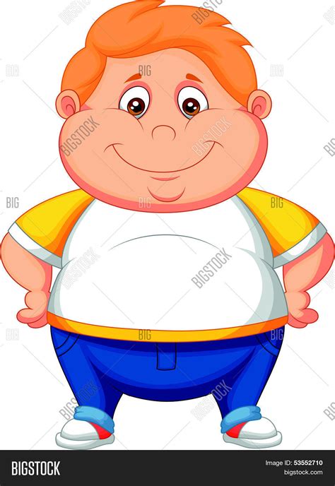 Fat Boy Cartoon Vector & Photo (Free Trial) | Bigstock