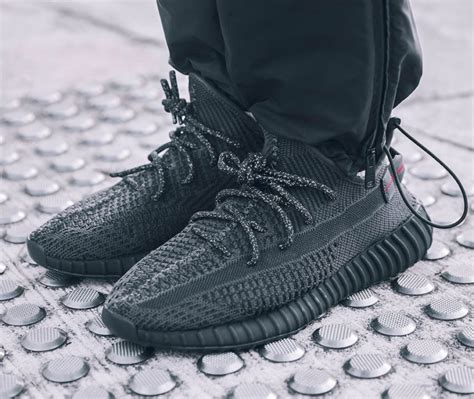 adidas Yeezy Boost 350 V2 Black On-Feet-1 - Sneaker Bar Detroit