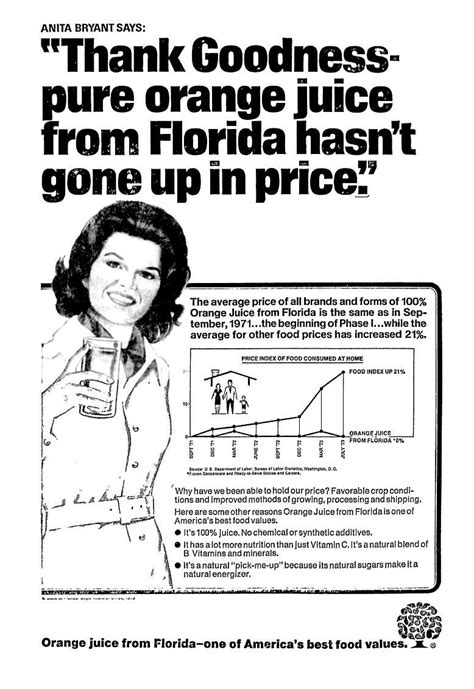 Florida Orange Juice - Anita Bryant - September 1973 Florida Orange ...