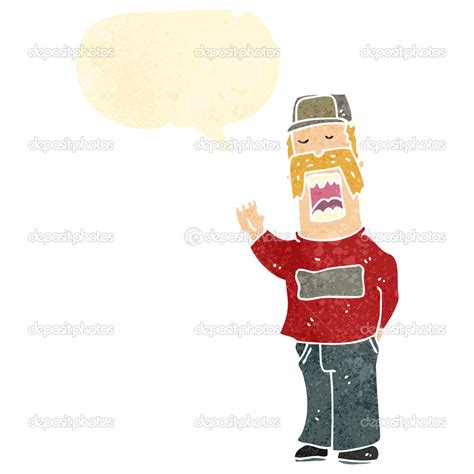 Retro cartoon man with handlebar mustache — Stock Vector ...