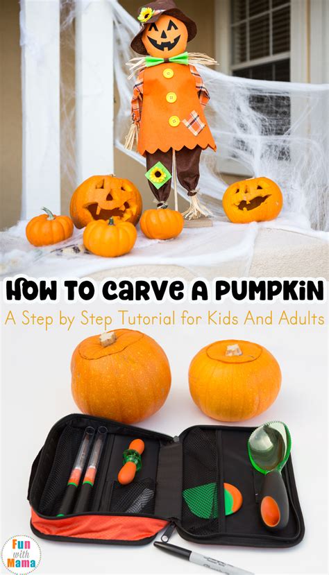 How to Carve A Pumpkin With Kids Step By Step - Fun with Mama