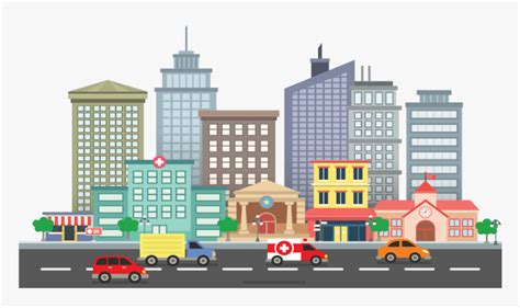 Clip Art Cartoon Cities - Drawing Pictures Of Smart City, HD Png ...