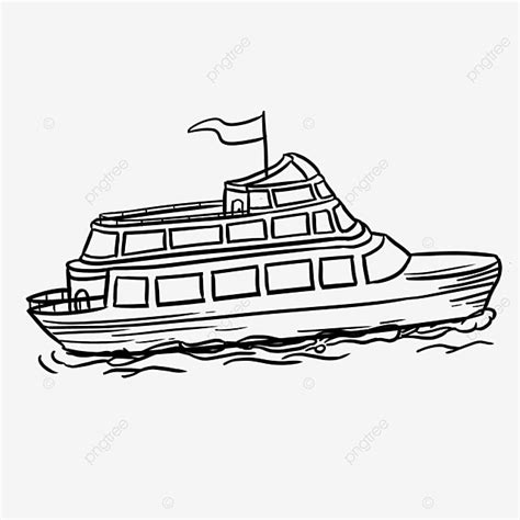 Ferry Boat Black And White Clipart