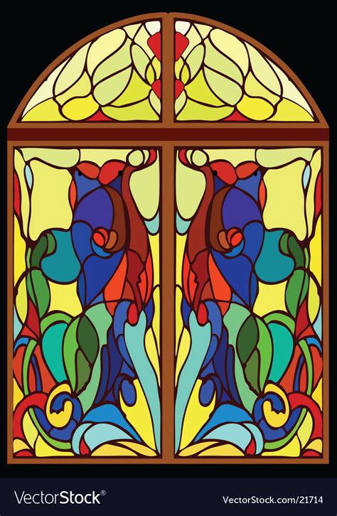 Window-stained-glass window from color glass Vector Image