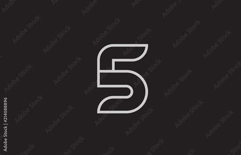 black and white number 5 logo icon design Stock Vector | Adobe Stock