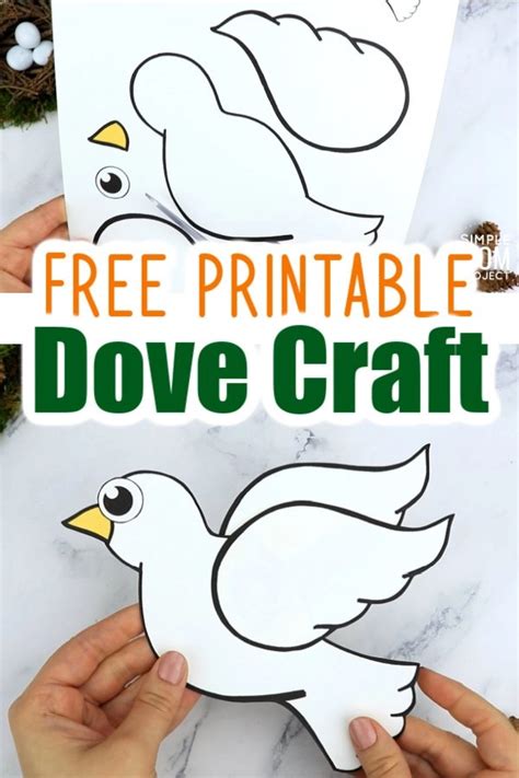 Free Printable Cut and Paste Dove Craft for Kids with Dove Template ...