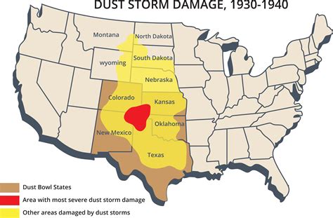 Dust Bowl Storms Map