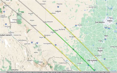 Eclipse Path Of Totality Texas Map - Ester Janelle