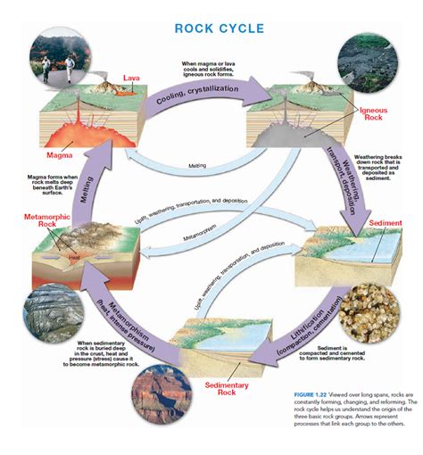 Solved: Refer to Figure 1.22. How does the rock cycle diagram ...