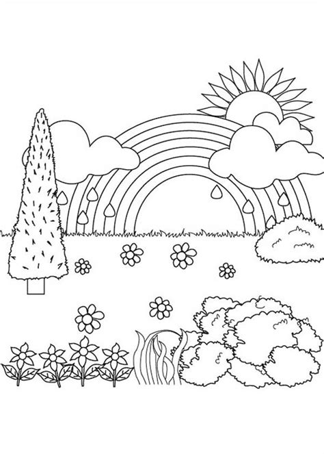 Beautiful Landscape View Of Nature Coloring Page : Color Luna