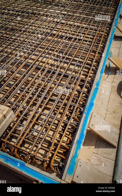 Reinforcement bars of an RC slab in a construction site Stock Photo - Alamy