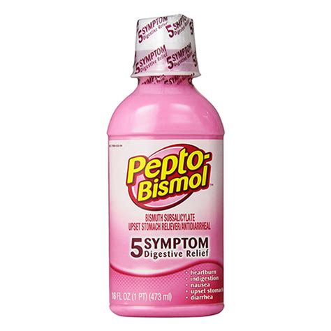 Pepto-Bismol Regular Strength Liquid For Antidiarrheal Upset Stomach ...