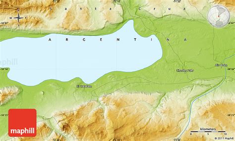 Physical Map of El Calafate