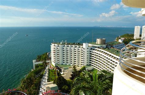 The luxury hotel with sea view, Pattaya, Thailand — Stock Photo ...