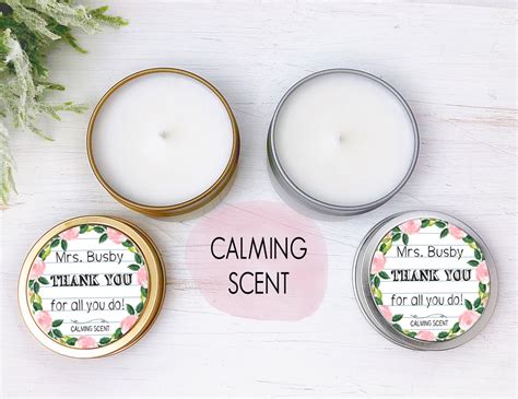 Personalized Teacher Gift Calming Candle Custom Teacher Appreciation ...