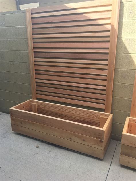 Cedar planter and trellis wood planter boxes backyard garden | Planter ...