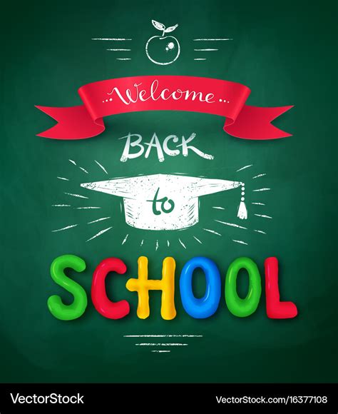 Welcome back to school poster Royalty Free Vector Image