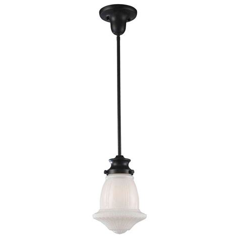 Titan Lighting Schoolhouse Pendants 1-Light Oiled Bronze Ceiling Mount ...