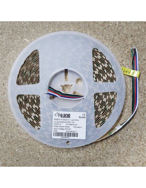 RGBW LED Strip 10m Roll (RGB+WW) | 24V | 14.4W/m | IP00 | CRI80