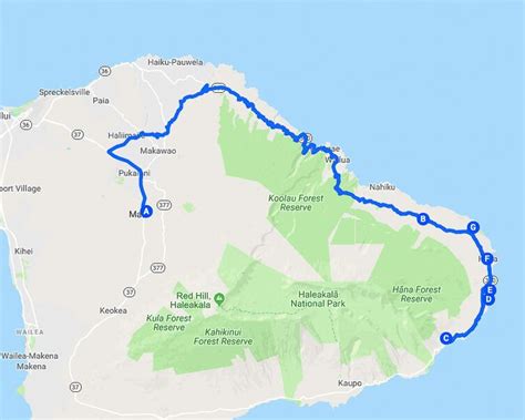 day 1 map driving the road to hana maui hawaii | www.thisismeldrake.com ...