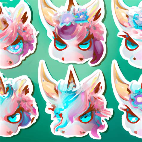 Cute Unicorn Stickers · Creative Fabrica